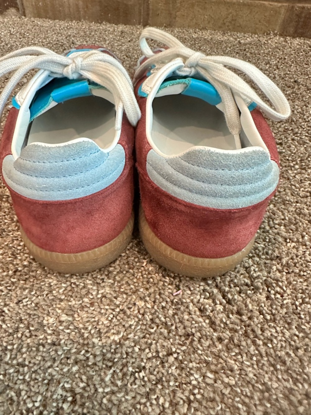 ALOHAS Tb.490 Rife Burgundy Suede Sneakers with Blue Trim Size US 8–8.5 EU 39 - Picture 5 of 7